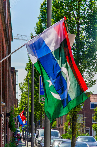 Flags and schoolbags