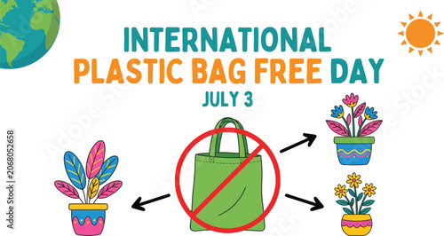 фотографія International plastic bag free day ditch plastic bags for a sustainable future