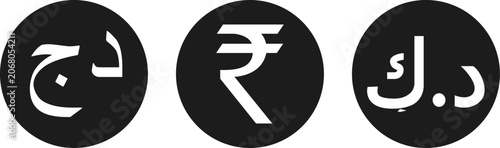 Tableau sur toile Algerian Dinar currency symbol