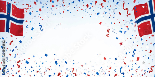 Celebrate Norway National Day Abstract Background with Copy Space