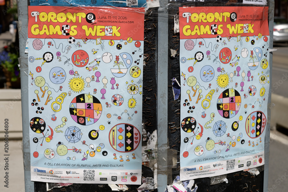 Fototapeta premium street posters in Toronto for Games Week