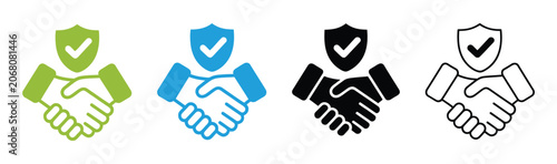 Konstfotografi Vector trust icon set in multiple styles, outline, solid, flat, and colorful des