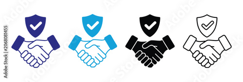 Tableau sur toile Vector trust icon set in multiple styles, outline, solid, flat, and colorful des