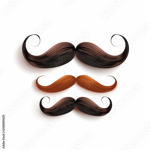 Mustaches icon, hipster sign, Fathers day symbol, barber logo, human whisker, vintage moustache emblem
