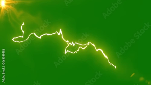 Dynamic Flash FX lightning animation with high voltage thunder strikes, anime style plasma explosion, glowing electric sparks, cartoon power burst overlay on green background, cinematic 4K effect