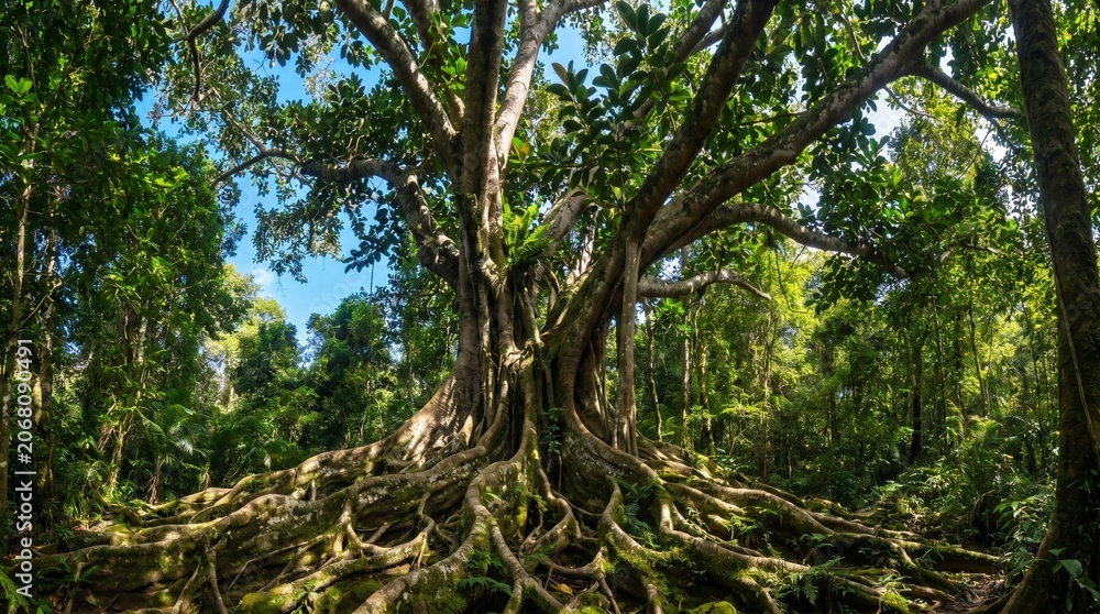 Fototapeta premium Rubber tree in a jungle