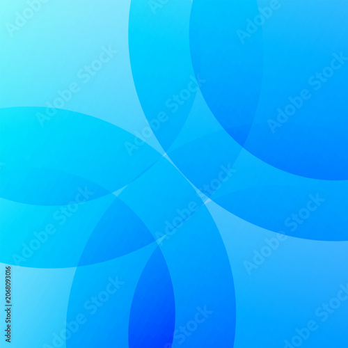 Abstract Blue Gradient Background with Overlapping Circles Illustration Design. Social Media Template