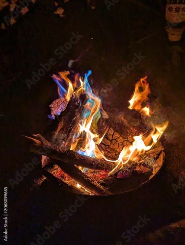 fire in the fireplace