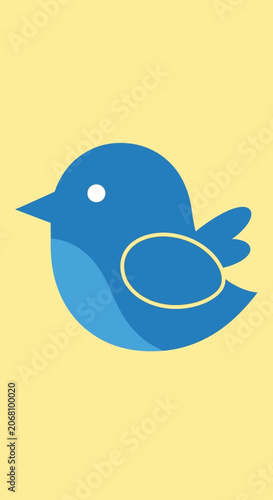 Blue bird icon for social media brand identity.