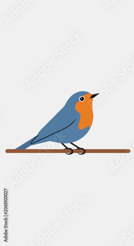 Blue bird perched on a branch.