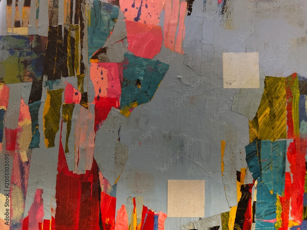 Fototapeta premium Colorful Torn Paper Abstract Background with Vertical Strips