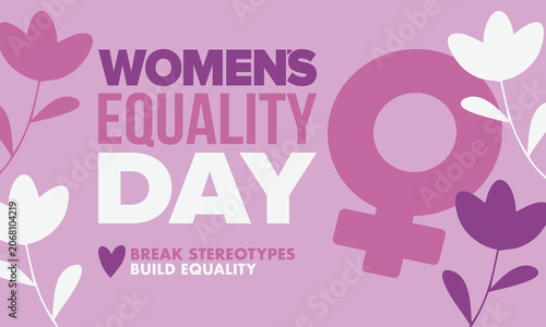 Women's Equality Day in United States. Female holiday, celebrated annually in August 26. Women right history month. Feminism concept. Poster, greeting card, banner and background. Vector illustration