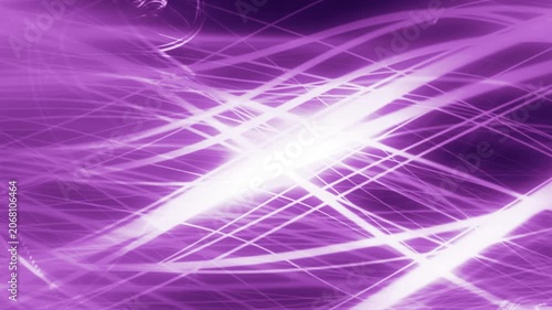 White Glowing Lines in Purple 4K Loop features fluid lines moving and morphing against a purple gradient background in a loop.