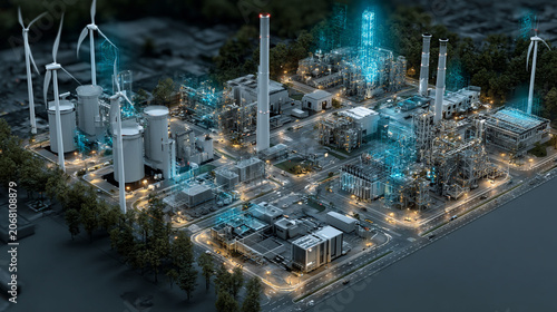 Industrial Energy Management at Night with Wind Turbines
