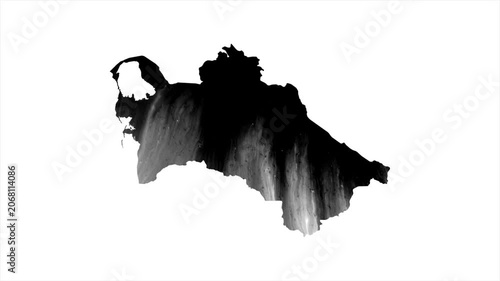 Turkmenistan Black map stain video 4K