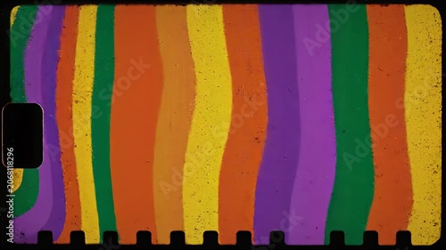 Psychedelic Retro Rainbow Stripes with Vintage Film Grain Effect