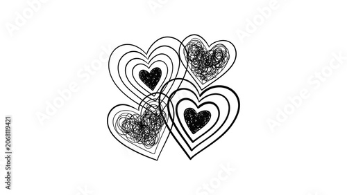 Foto Tangled hearts concept illustration