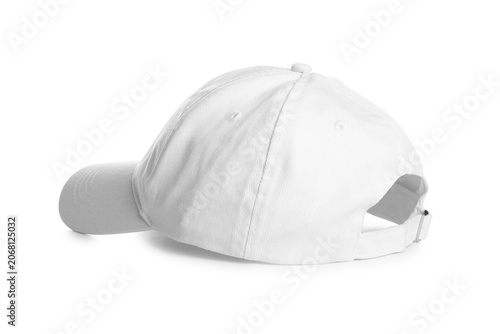 Blank stylish cap on white ...