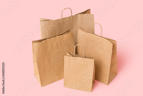Many paper shopping bags on...