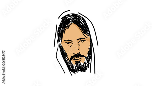 Tableau sur toile Jesus of Nazareth, color vector illustration