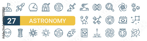 Foto Set of 27 thin line Astronomy icons for app screens, websites and product dashboards