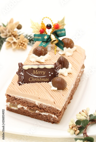 マロンクリームのクリスマスケーキ