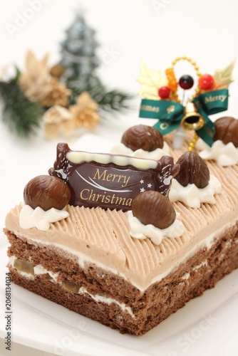 マロンクリームのクリスマスケーキ