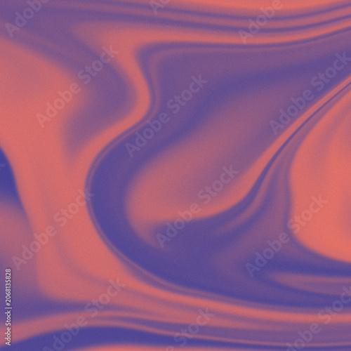 Abstract liquid marble pattern featuring vibrant coral and deep purple flowing waves with a subtle grainy texture for modern backgrounds.