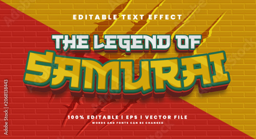 Photos the legend of samurai text effects, modern colors