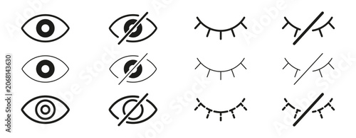 Bild auf Leinwand Eye visibility icon set
