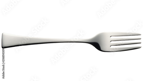 Konstfotografi Isolated sleek silver metal dining fork, elegant kitchenware utensil, perfect fo