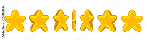 Quadro su tela Golden Star Rating Pixels Badge