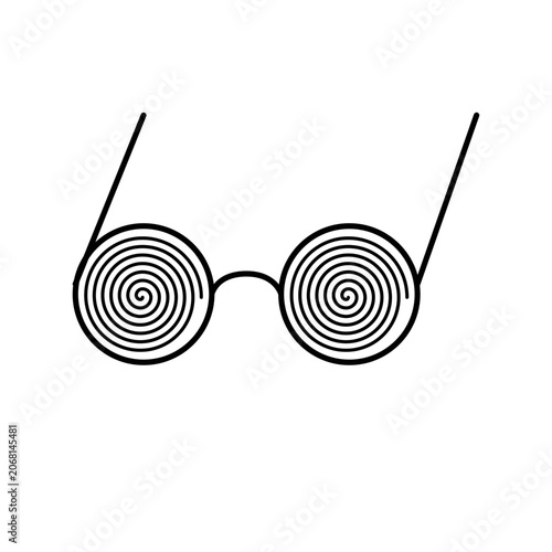 Fotografie Optical illusion glasses with hypnotic spiral lenses, creating a mind-bending vi