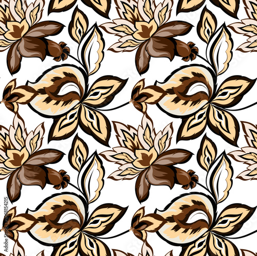 Seamless flowers pattern. Hand draw abstract pattern