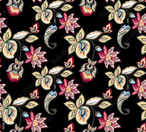 Seamless flowers pattern. Hand draw abstract pattern