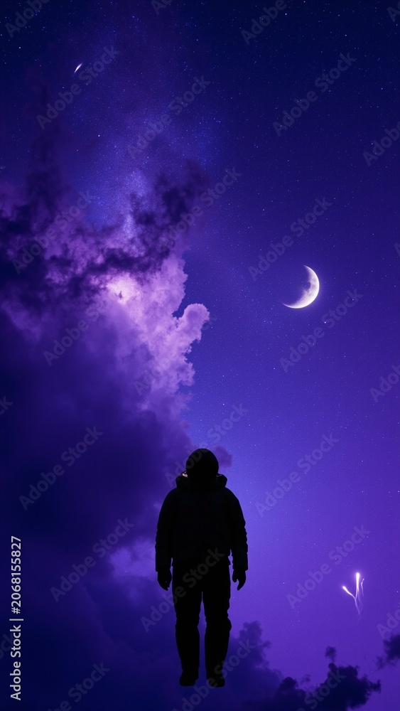 Fototapeta premium Cosmic Double Exposure Astronaut
