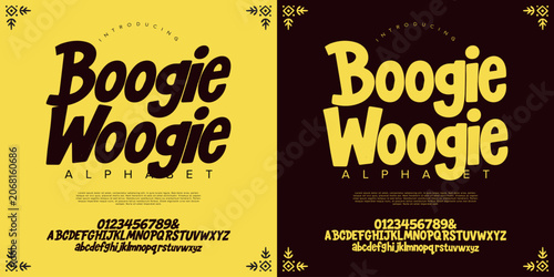 Photos Boogie Woogie Funky Retro Display Font Playful Bold Typography Vector