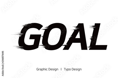 Konstfotografi Text design that adds speed to the text of goal