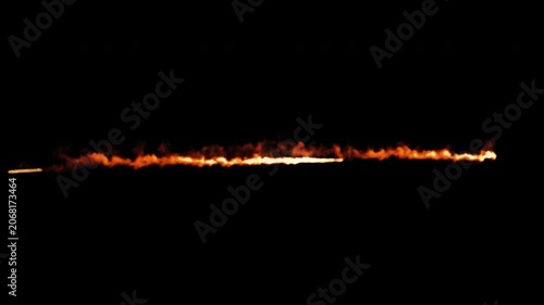 a shooting fire with trails and glow