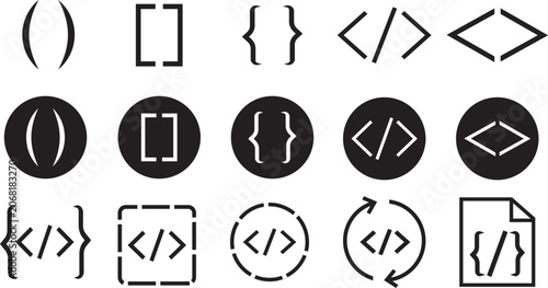 Foto coding, programming, symbol, syntax, script, engineering, illustration, set, tex