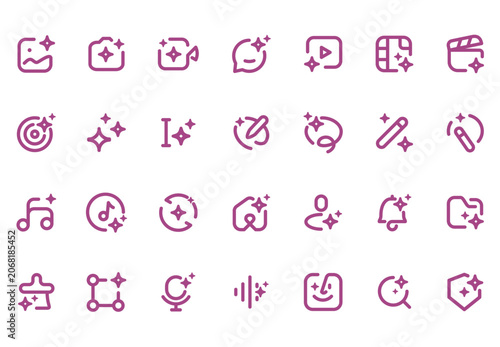 Ai ICON 24-2 Artificial Intelligence Line Icons Set, AI Technology Outline Vector Collection