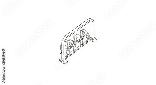 White plastic bike rack for urban cycling storage.