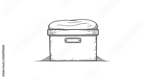 Simple cardboard storage box with lid illustration.