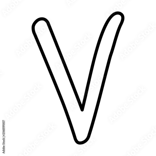 Yellow Letter V