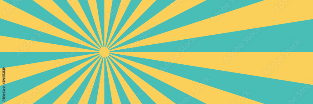 Fototapeta premium Teal and Yellow Sunburst Background Pattern for Retro Graphic Design Projects and Vibrant Abstract Marketing Layouts