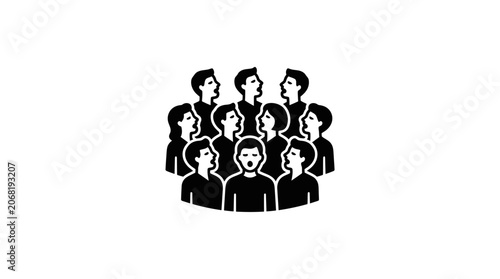 Foto Group of People Illustration Faces.