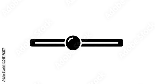 Photos Simple black slider control icon on a white background.