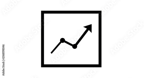 Simple line graph showing upward trend inside a square frame.