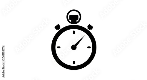 Simple Stopwatch Icon Isolated on White Background.