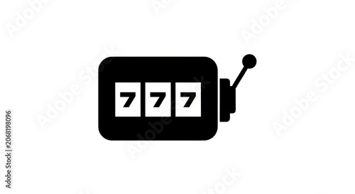 Slot Machine Jackpot Symbol with Three Sevens.